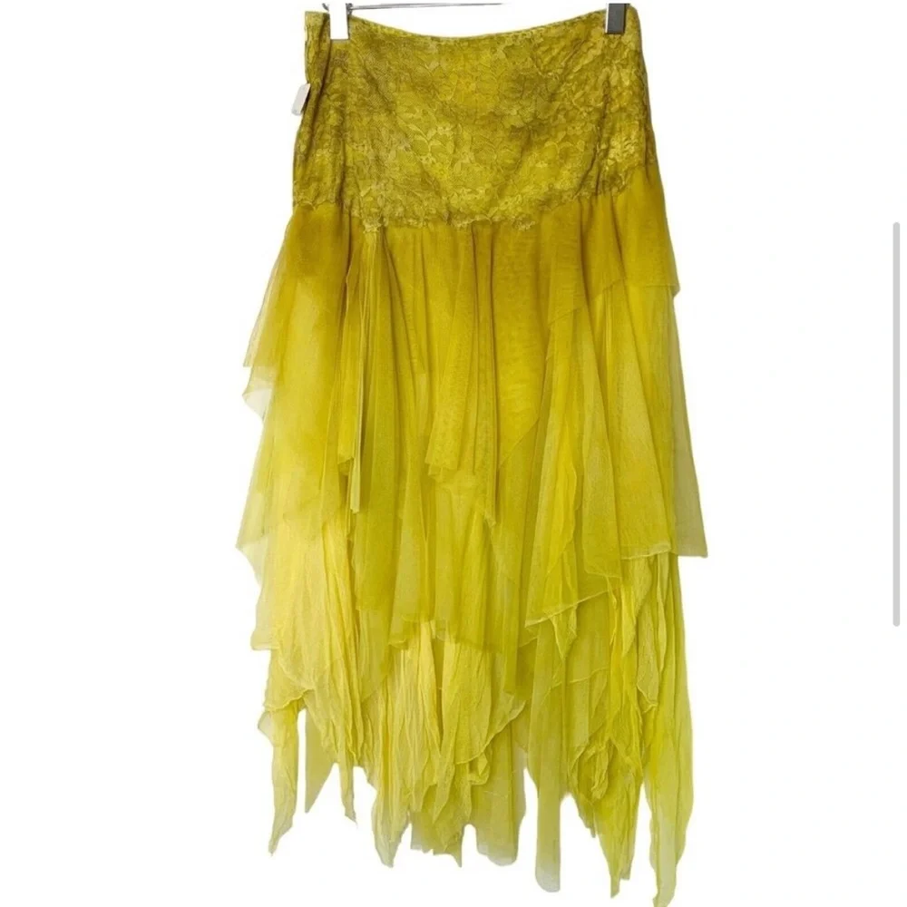 Free People Yellow A-Line Skirt - Picture 3 of 7